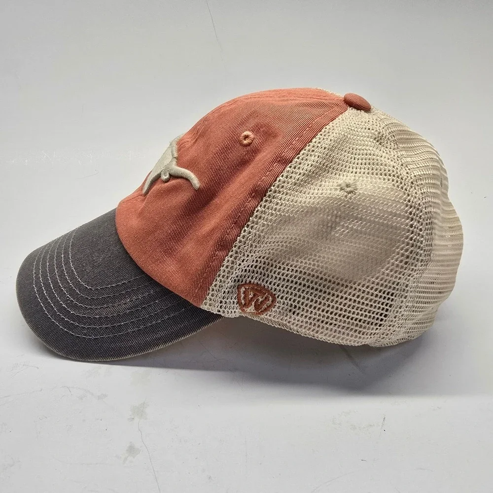 Top of the World Texas Longhorns Hat Cap Adjustable Mesh Strap Back Burnt Orange